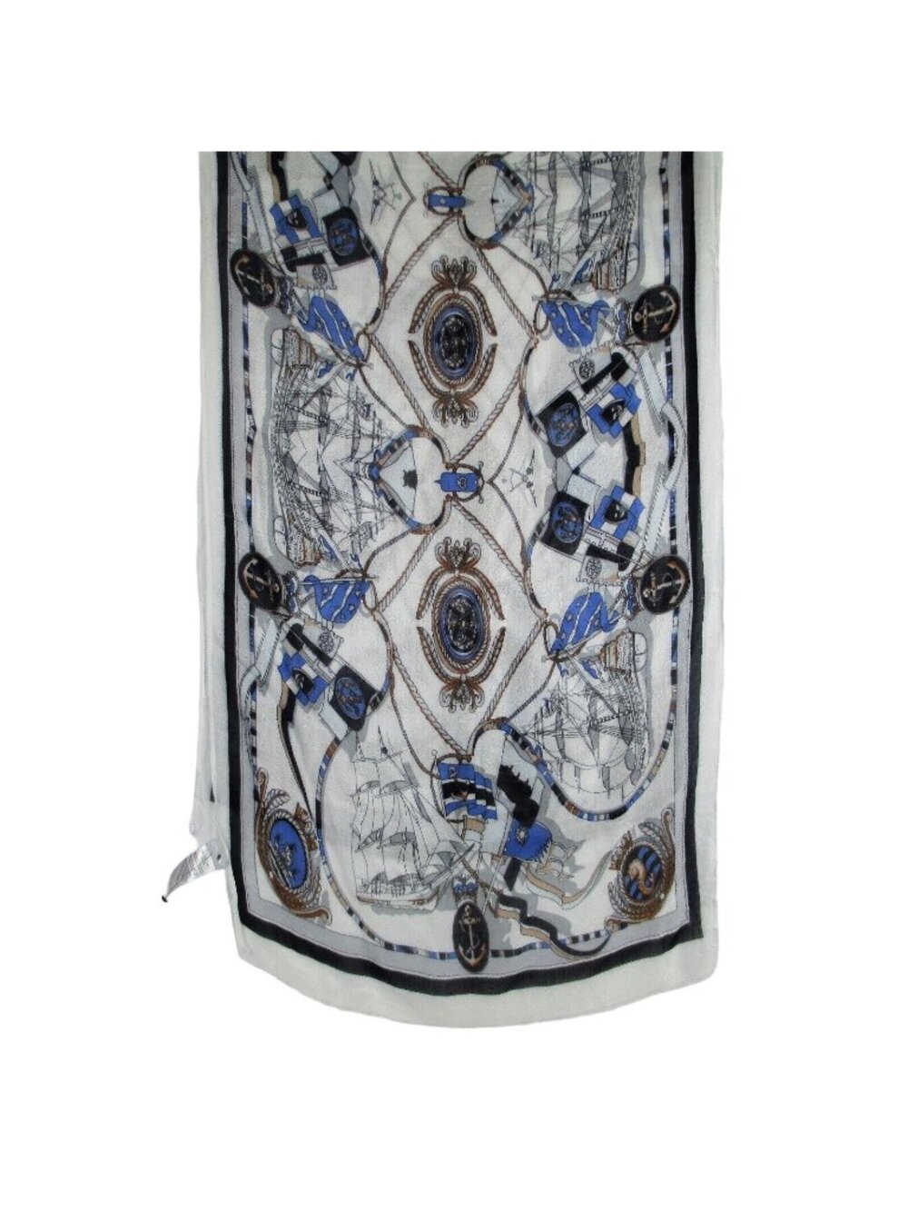 Chico's Nautical Boating Print Oblong Scarf NEW Classic Preppy Luxury Yachting
